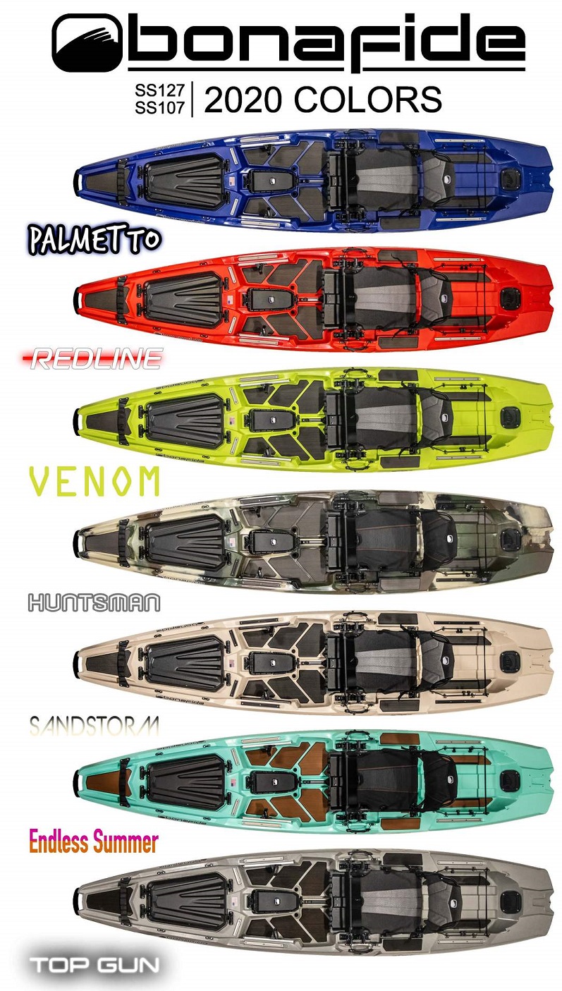 Bonfide Made in USA Kayaks Try Before You Buy Kayak Sale ss127 ss107 ex123 rs117 fish angler